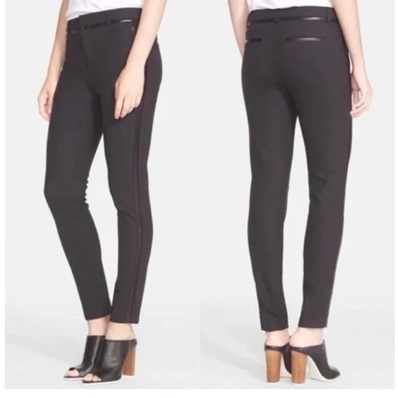 Vince Wool Tuxedo Stripe Slim Trousers - Picture 1 of 8